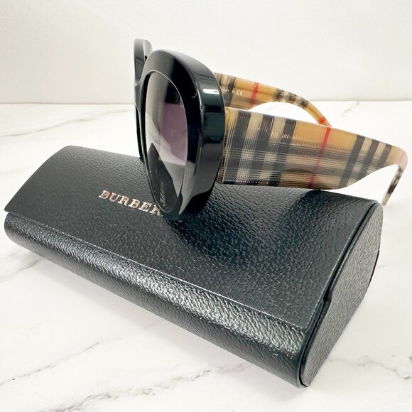 Burberry 54mm Round Cat Eye Sunglasses - Picture 10 of 12